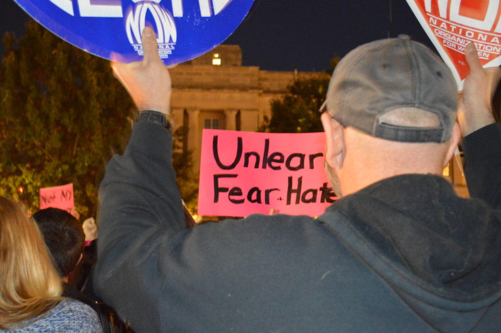 The art-project-turned-social-movement begun by Transy professors Kremena Todorova and Kurt Gohde made several appearances at the protest.