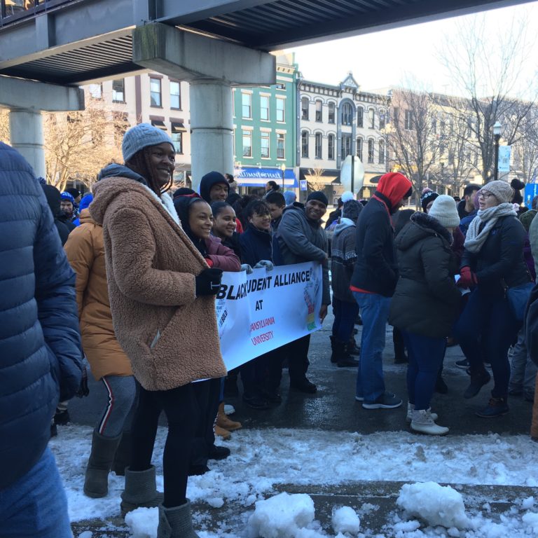 Transy students join MLK Day march at time of voting rights fights