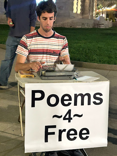 The Man on the Corner: A Poet Who Writes for Free